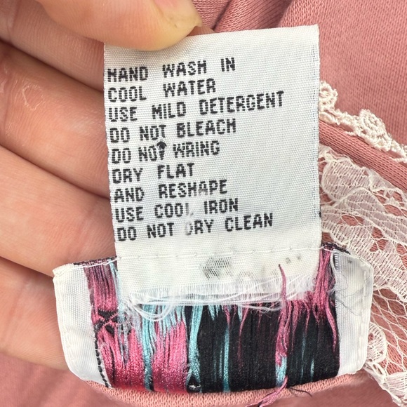 Vintage Lacy Afternoon by Shell Kepler Pink Lace Polo Top - Size M - Picture 8 of 8